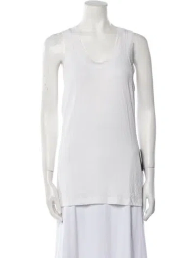 Pre-owned Norma Kamali Scoop Neck Sleeveless Top W/ Tags In White