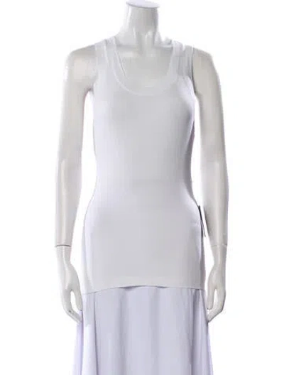 Pre-owned Norma Kamali Scoop Neck Sleeveless Top W/ Tags In White
