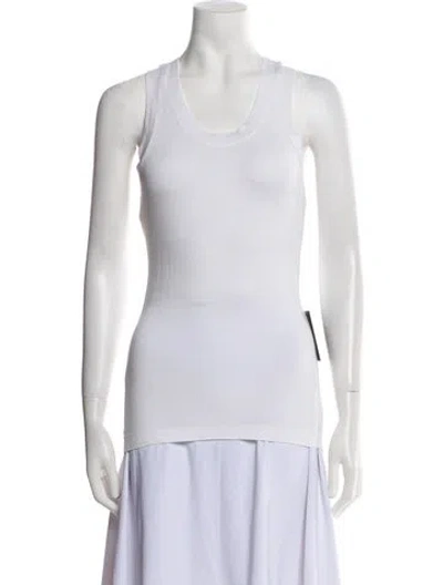 Pre-owned Norma Kamali Scoop Neck Sleeveless Top In White
