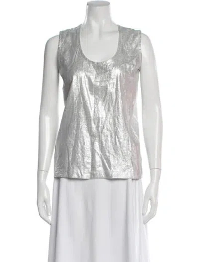 Pre-owned Norma Kamali Scoop Neck Sleeveless Top In White