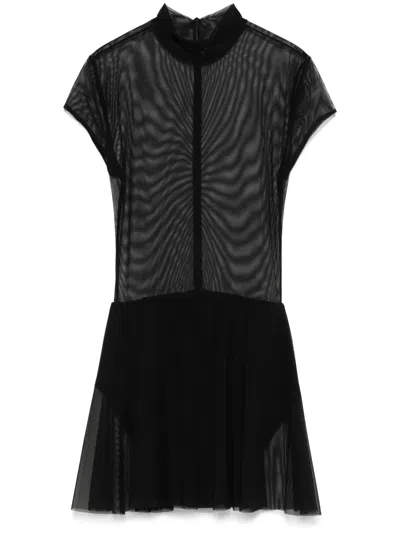 Norma Kamali Sem-sheer Mini Dress In Black