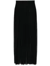 Norma Kamali Semi-sheer Midi Skirt In Black