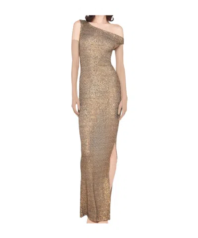 Norma Kamali Sequin-embellished Gown In Nude