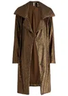Norma Kamali Sequin-embellished Stretch-tulle Coat In Bronze