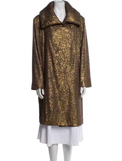 Pre-owned Norma Kamali Sequin Embellishment Coat W/ Tags In Brown