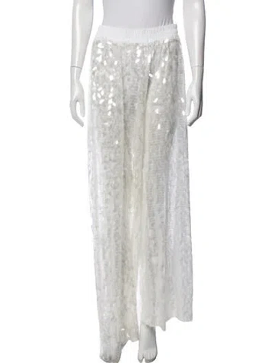 Pre-owned Norma Kamali Sequin Wide Leg Pants In Grey