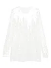 Norma Kamali Sequined Crew-neck Mini Dress In White