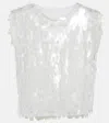 Norma Kamali Cropped-top Mit Pailletten In Weiss