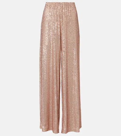 Norma Kamali Sequined High-rise Wide-leg Pants