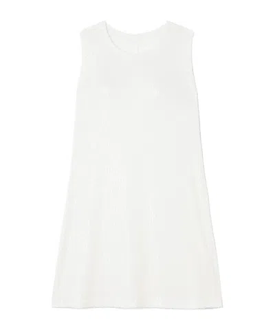 Norma Kamali Sequined Jersey Mini Dress In White