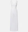 Norma Kamali Sequined Mesh Gown In White