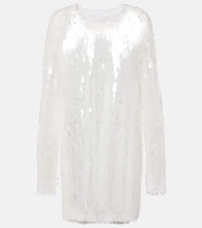 Norma Kamali Sequined Minidress In White