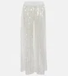 Norma Kamali Sequined Straight Pants In White