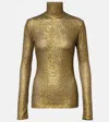 Norma Kamali Turtleneck Top In Gold