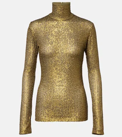 Norma Kamali Turtleneck Top In Gold