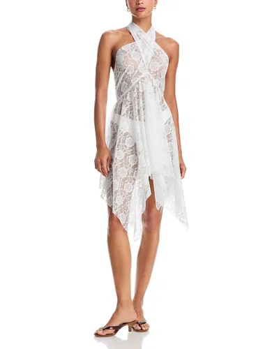 Norma Kamali Sheer Lace Convertible Dress In White