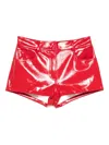 Norma Kamali Shine-finish Shorts In Red