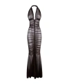 Norma Kamali Shirred Front Fishtail Gown In Multi