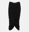Norma Kamali Shirred High-rise Midi Skirt In Black
