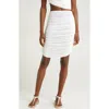 Norma Kamali Shirred Knee-length Pencil Skirt In Snow White
