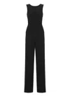 Norma Kamali Shirred Wist Jumpsuit In Black