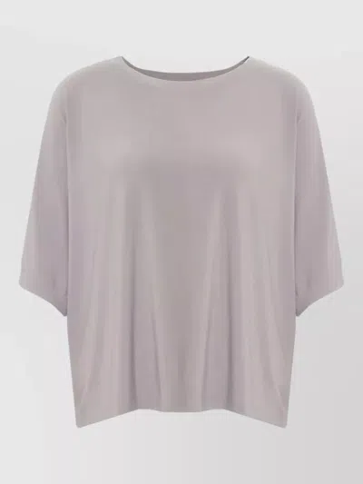 Norma Kamali Short Sleeve Boxy Cut T Shirt In Gray