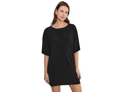 Norma Kamali X Lifestyle Short Sleeve Boxy Mini Dress In Black