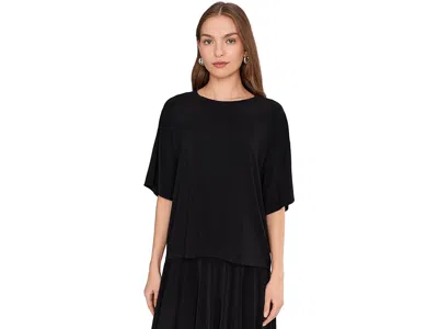 Norma Kamali Short Sleeve Boxy Top In Black
