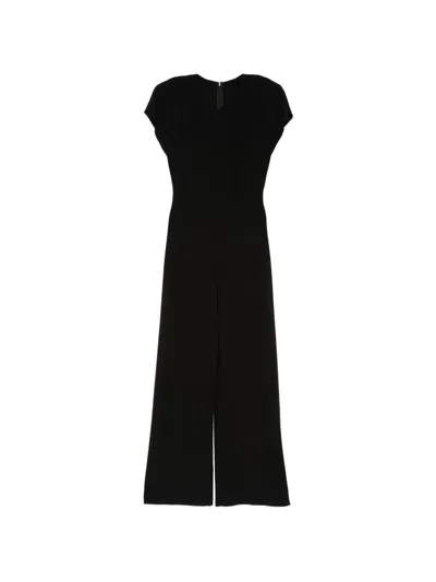 Norma Kamali Short Sleeve Jumpsuit In Black