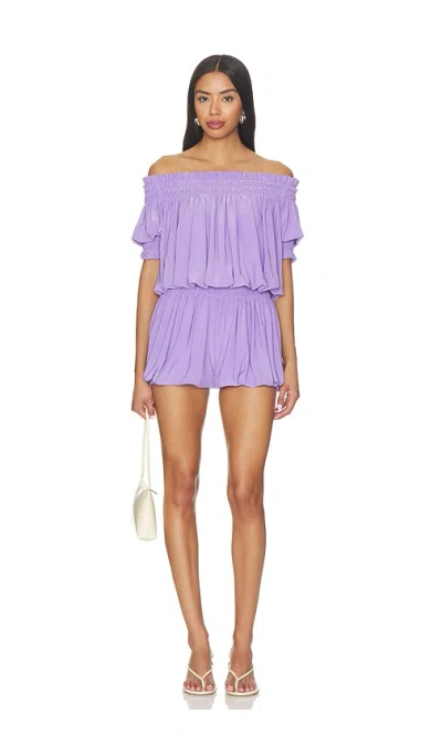 Norma Kamali Short Sleeve Peasant Puff Jumpshort In Multi