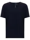 Norma Kamali Navy Solid Round Neck T-shirt In Blue