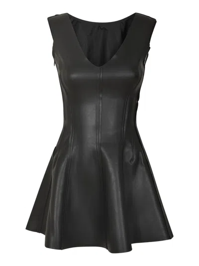 Norma Kamali Short V-neck Dress In Black