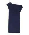 Norma Kamali Mini Dress With Dropped Shoulder Dresses Blue In Blue