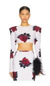 Norma Kamali Shoulder Pad Crop Top