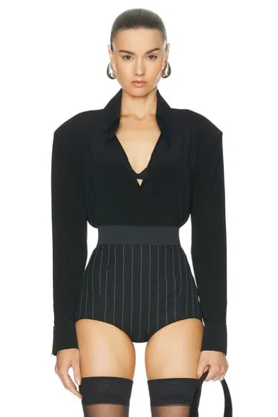 Norma Kamali Shoulder Pad Shirt In Black