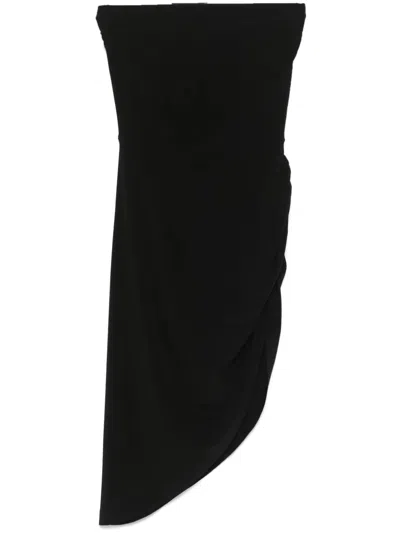 Norma Kamali Side-drape Strapless Mini Dress