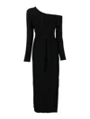 Norma Kamali One-shoulder Side-slit Maxi Dress In Black