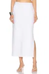 Norma Kamali Side Slit Midcalf Skirt In Snow White