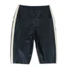 Norma Kamali Side Stripe Bermuda Black Shorts In Black