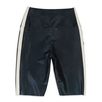 Norma Kamali Side Stripe Bermuda Black Shorts