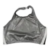 Norma Kamali Side Stripe Chuck Grey Crop Top