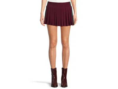 Norma Kamali Side Stripe Pleated Pickleball Skirt In Red