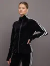 Norma Kamali Side-stripe Turtle Track Jacket In Black,offset Stripe
