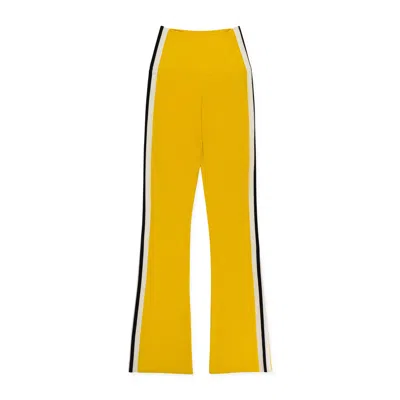Norma Kamali Side Stripe Yellow Flared Pants