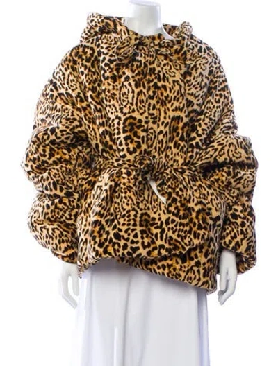 Pre-owned Norma Kamali Silk Animal Print Coat In Multi