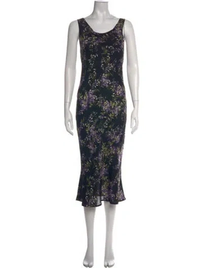 Pre-owned Norma Kamali Silk Midi Length Dress In Black