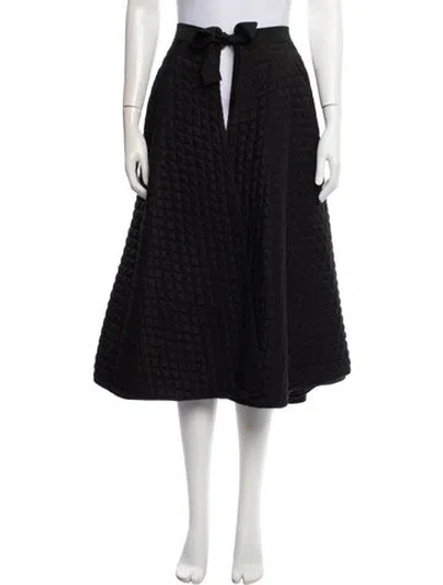 Pre-owned Norma Kamali Silk Midi Length Skirt In Black