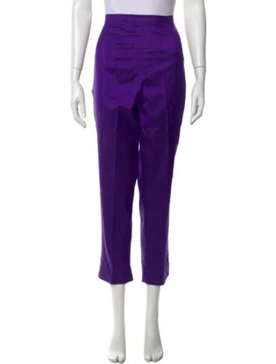 Pre-owned Norma Kamali Silk Skinny Leg Pants In Purple