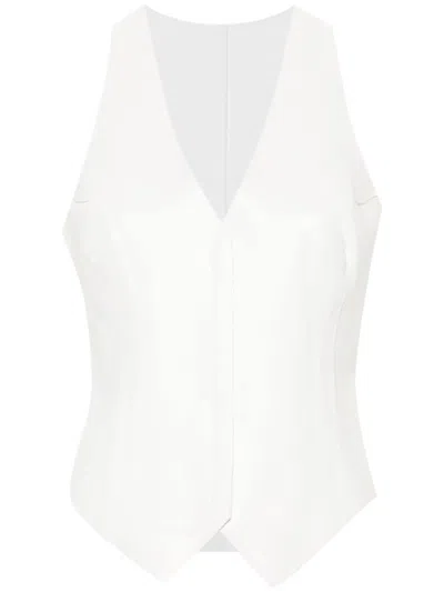 Norma Kamali Simple Waistcoat In White