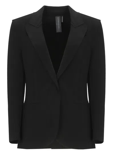 Norma Kamali Tailored Blazer Single Breast Pocket Design In Black